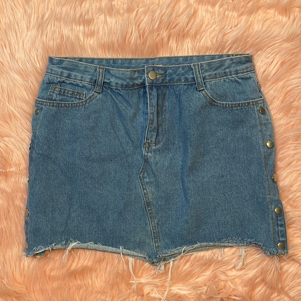 Hayden Los Angeles Blue Denim Mini Skirt Size Large
